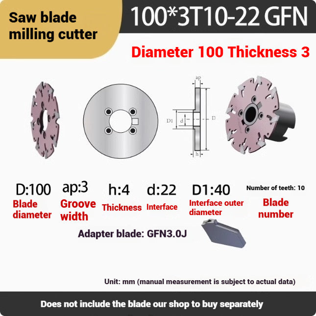 1050-JP Saw Blade Router Bar T-slot Router Plate Ultra-thin Side Cutting Triple Edge Milling Cutter ISCAR GFN Series 2mm3mm Shandong Denso Pricision Tools Co.,Ltd.